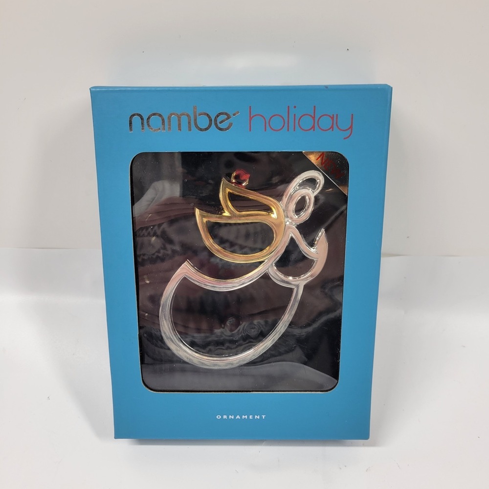 Nambe Holiday Angel Christmas‎ Ornament NIB Gold & Silver Tone 4"